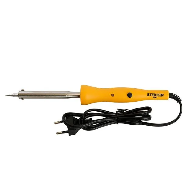 Паяльник 60W с кнопкой вкл. нихромовый нагреватель 230В Stekker 49801 PLE201-60