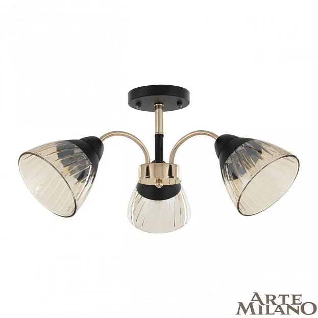 Люстра потолочная с плафонами Arte Milano 320119/3 FG+BK Amalfi Napoli Люстра потолочная с плафонами Arte Milano 320119/3 FG+BK Amalfi Napoli