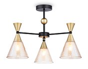 Подвесной светильник BK/GD черный/золото E27/3 max 60W D580*380 Ambrella light TR3169/3
