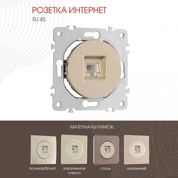 Розетка интернет, RJ45 Arte Milano 202.45-1.shampan am Розетка интернет, RJ45 Arte Milano 202.45-1.shampan am
