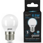 Лампа Gauss 105102307 Шар 6.5W 550lm 6500K E27 LED