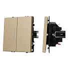 Механизм выключателя двухклавишный проходной LED SWT-NOBE-MKP2-SFPL-L-GD (230V, 10A) Arlight 054268