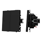 Механизм выключателя двухклавишный проходной SWT-NOBE-MKP2-SFPL-BK (230V, 10A) Arlight 054255