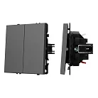 Механизм выключателя двухклавишный проходной SWT-NOBE-MKP2-SFPL-GR (230V, 10A) Arlight 054257