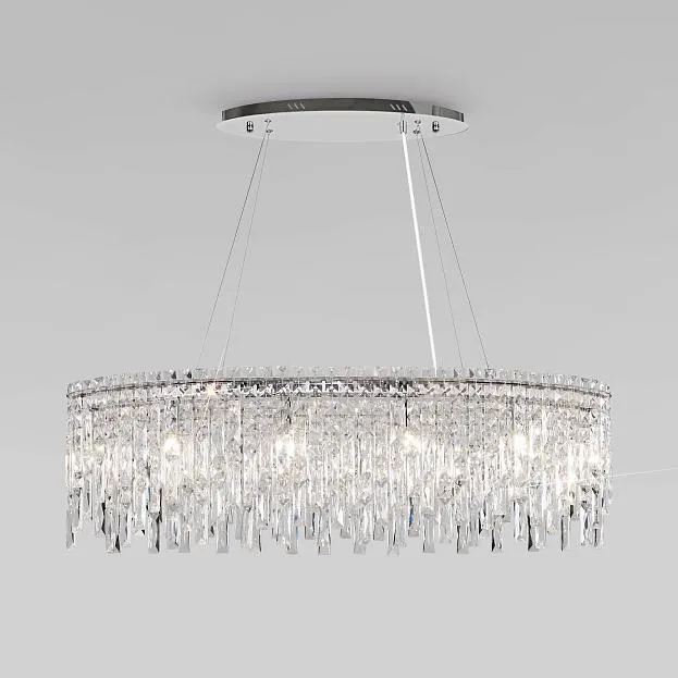 Подвесной светильник с прозрачным хрусталем Eurosvet 60159/10 хром a065323 Blitz