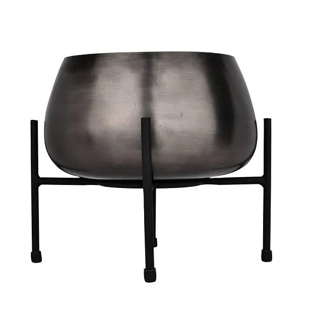 Кашпо цветочный , H210, d240, сталь, цвет никель-античный Eglo 428006 SAKATA