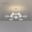 Люстра GISBERT 10 ламп. Цвет Белый + Латунь Lampatron 7658-21430