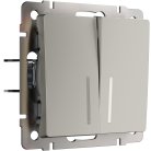 выключатель двухклавишный проходной с подсветкой Werkel W1222104 Встраиваемые механизмы дымчатый a069459
