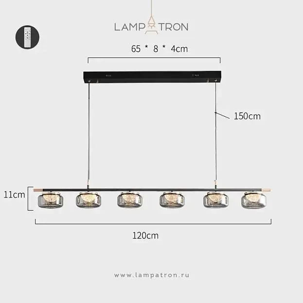 Реечный, рядный светильник MAYER LONG 6 плафонов Lampatron 8378-22928 Реечный, рядный светильник MAYER LONG 6 плафонов Lampatron 8378-22928