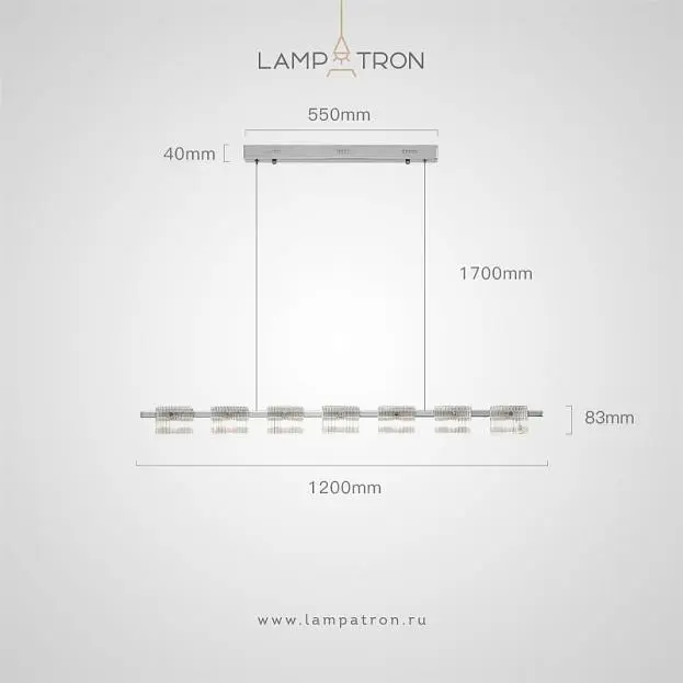 Реечный, рядный светильник NICOLETTA CHROME L 7 плафонов Lampatron 8594-23940 Реечный, рядный светильник NICOLETTA CHROME L 7 плафонов Lampatron 8594-23940