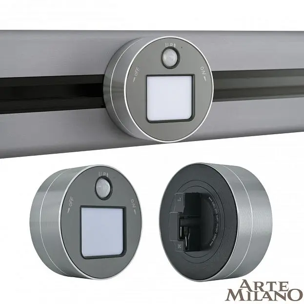 Трековый светильник с датчиком движения, 3W 250V Arte Milano 380011TLS/LWS Grey Am Трековый светильник с датчиком движения, 3W 250V Arte Milano 380011TLS/LWS Grey Am