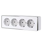 Розетка на 4 поста с заземлением Werkel W5072210 Накладные механизмы Gallant белые a071252