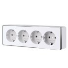 Розетка на 4 поста с заземлением Werkel W5072210 Накладные механизмы Gallant белые a071252