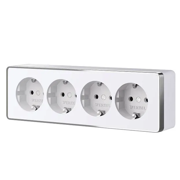 Розетка на 4 поста с заземлением Werkel W5072210 Накладные механизмы Gallant белые a071252 Розетка на 4 поста с заземлением Werkel W5072210 Накладные механизмы Gallant белые a071252