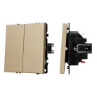 Механизм выключателя двухклавишный проходной SWT-NOBE-MKP2-SFPL-GD (230V, 10A) Arlight 054256