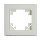 Рамка 1-местная для сенсорных механизмов, подсветки, стекло, Stekker GFR00-7001-01S, серия Катрин, белый