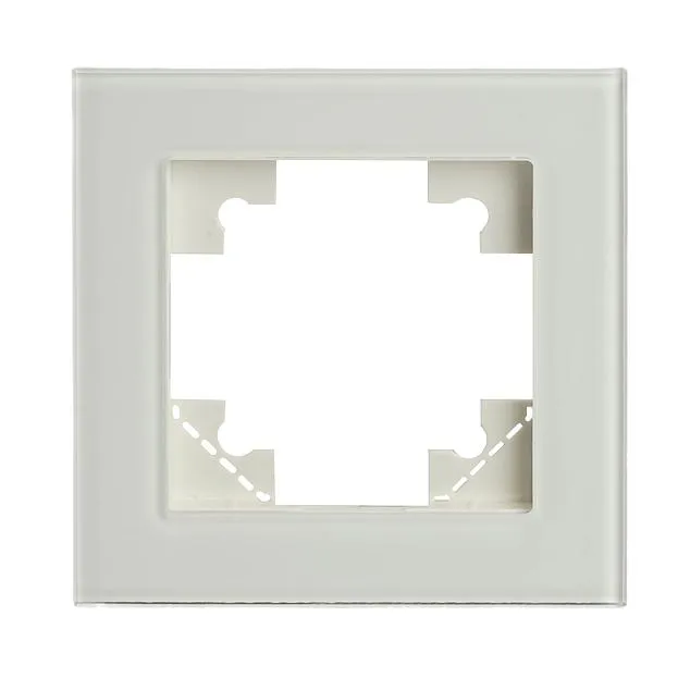 Рамка 1-местная для сенсорных механизмов, подсветки, стекло, Stekker GFR00-7001-01S, серия Катрин, белый