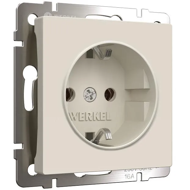 Розетка с заземлением Werkel W1171062 (айвори матовый) a059274 Розетка с заземлением Werkel W1171062 (айвори матовый) a059274