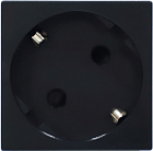 Розетка 2К+З нем.ст., 45 гр., с з/ш, черн. Donel DF6D1AN 45х45
