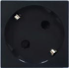 Розетка 2К+З нем.ст., 45 гр., с з/ш, черн. Donel DF6D1AN 45х45