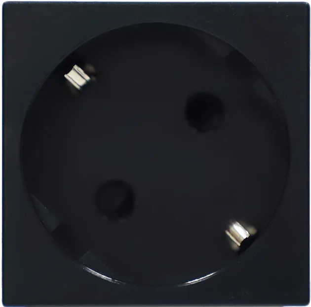 Розетка 2К+З нем.ст., 45 гр., с з/ш, черн. Donel DF6D1AN 45х45