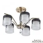 Люстра потолочная с плафонами Arte Milano 332646/5 AB+BK Napoli