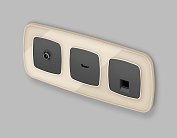 Комплект механизма компьютерной розетки RJ-45 (8P8C) CAT6A экранированной с автоматической защитной шторкой OMEGA Графит Мягкое касание Volt MO912005 QUANT