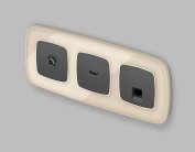 Комплект механизма компьютерной розетки RJ-45 (8P8C) CAT6A экранированной с автоматической защитной шторкой OMEGA Графит Мягкое касание Volt MO912005 QUANT