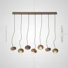 Подвесной светильник CAPSULES 7 плафонов на планке. Светлое дерево. Lampatron 1311-5792