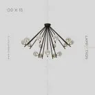 Потолочная люстра INGELA CH 15 ламп. Цвет Черный Lampatron 5414-13902