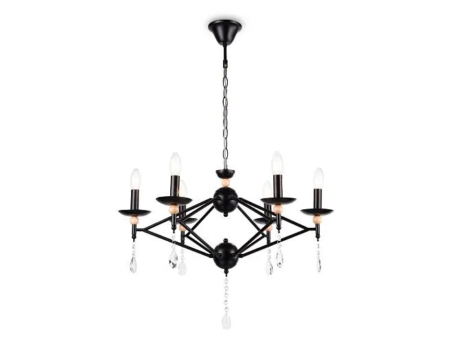 Подвесная люстра черный E14/6 max 40W D660*880 Ambrella light TR9597/6 BK