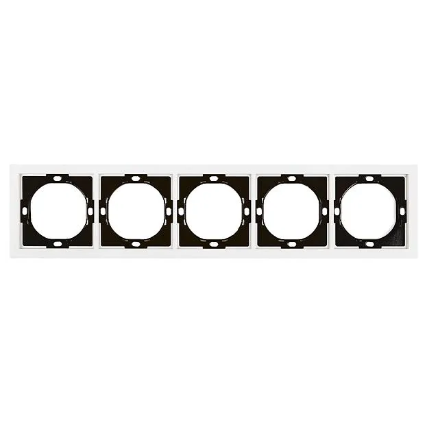 Рамка 5-местная, PFR00-3005-01, белая магнолия Stekker 50460 Мия