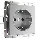 розетка с заземлением Werkel W1171006 Встраиваемые механизмы серебряные a050881