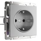 розетка с заземлением Werkel W1171006 Встраиваемые механизмы серебряные a050881