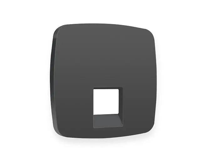 Лицевая панель OMEGA (Графит Мягкое касание) для компьютерной/телефонной розетки Ambrella Volt OP9120 QUANT Лицевая панель OMEGA (Графит Мягкое касание) для компьютерной/телефонной розетки Ambrella Volt OP9120 QUANT