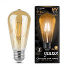 Лампа Gauss 102802006 LED Filament ST64 E27 6W 2400K