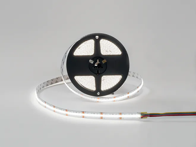 Светодиодная лента 4 в 1 COB, 840 LED/м, 18 Вт/м, 24В , IP20, Цвет: RGBNW SWG SWG-COB840-24-18-RGBNW 