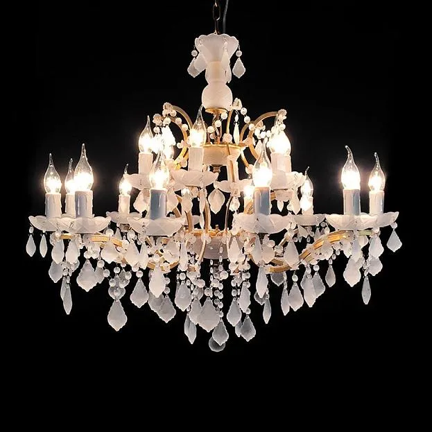 Подвесная люстра RH Rococo Iron &amp; white matt Crystal Chandelier 18 ImperiumLoft 107756-22 40.2225