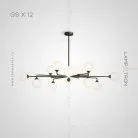 Люстра PROTON 12 ламп. Цвет Черный Lampatron 5472-14152