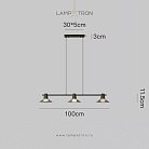 Реечный, рядный светильник CICLA LONG 3 лампы. Цвет: Черненая латунь Lampatron 8191-22418