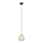 Подвес1X40W(Е27), H1100, d180, сталь, черный/сталь, текстиль, матово-латунный, белый eglo 900896 CIUDADELA