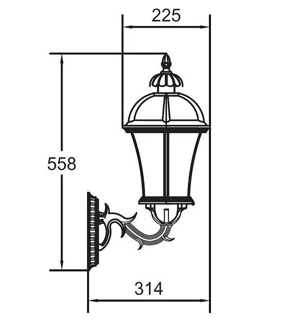 Настенный фонарь уличный Oasis Light 95201L 15 Gb ROMA L