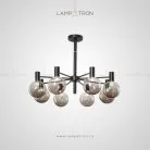 Люстра AIDA 8 плафонов. Цвет каркаса черный. Lampatron 2883-6875