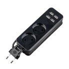 Розеточные блоки, удлинители Uniel S-CT2-1,5U BLACK Travel