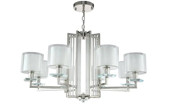 Люстра Crystal Lux NICOLAS SP-PL8 NICKEL/WHITE 3400/308