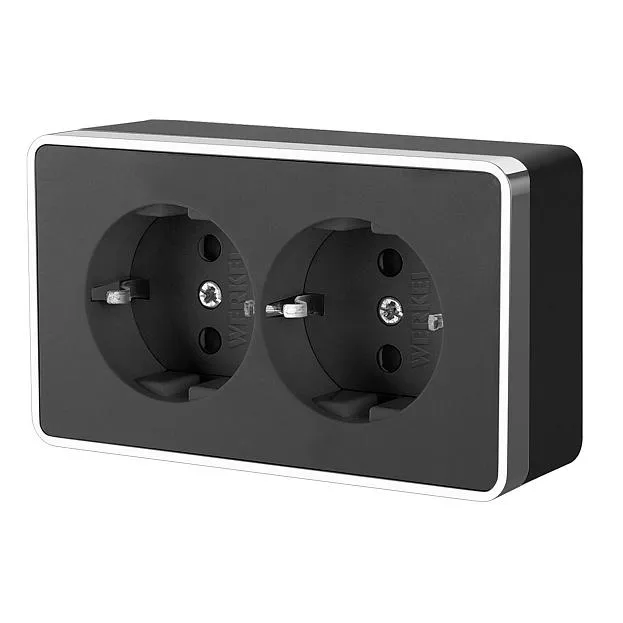 Розетка двойная Werkel W5072135 Gallant (черный/хром) a050977 Розетка двойная Werkel W5072135 Gallant (черный/хром) a050977