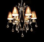 Хрустальная подвесная люстра Lumina Deco LDP 66247-6 BR+CHR Glamour