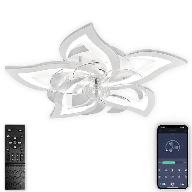 Потолочная люстра светодиодная с вентилятором и пультом Natali Kovaltseva LED LAMPS 81487 Ledfan