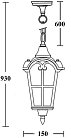 Уличный светильник подвесной Oasis Light 86105 Gb PORTO
