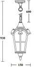 Уличный светильник подвесной Oasis Light 86105 Gb PORTO